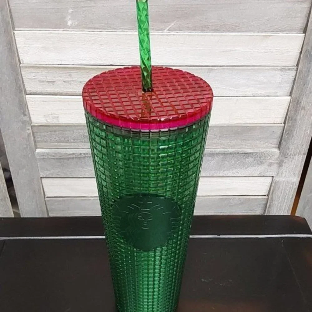 Spring 2023 Green and Pink Grid Cold Cup (24 oz) | Starbucks